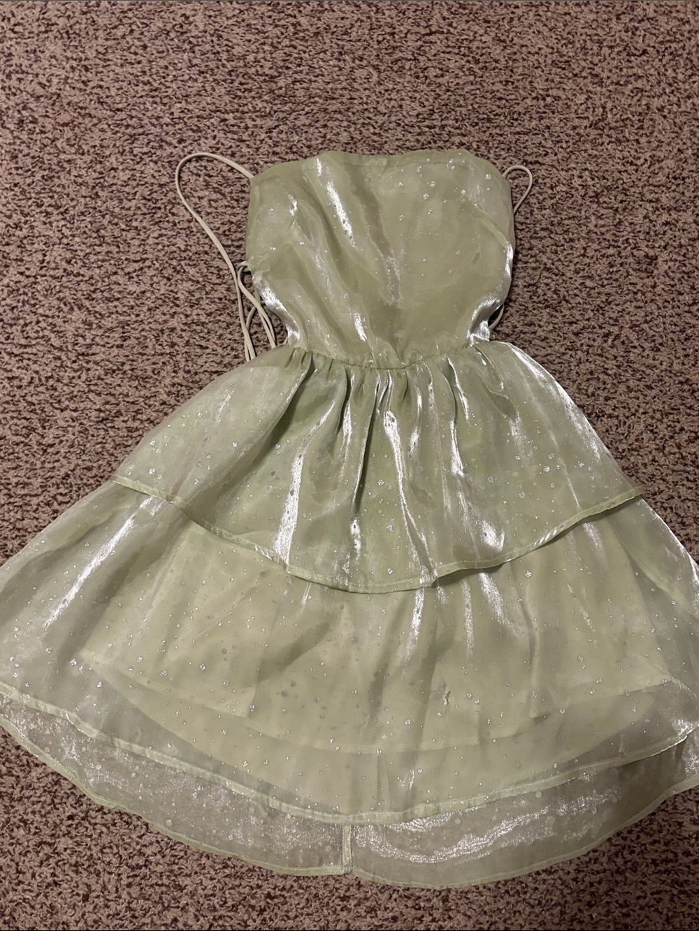 Lucy in the Sky Sparkling Mint Tiered Prom Dress